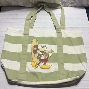 Disney Mickey Mouse Green and White Tote Bag